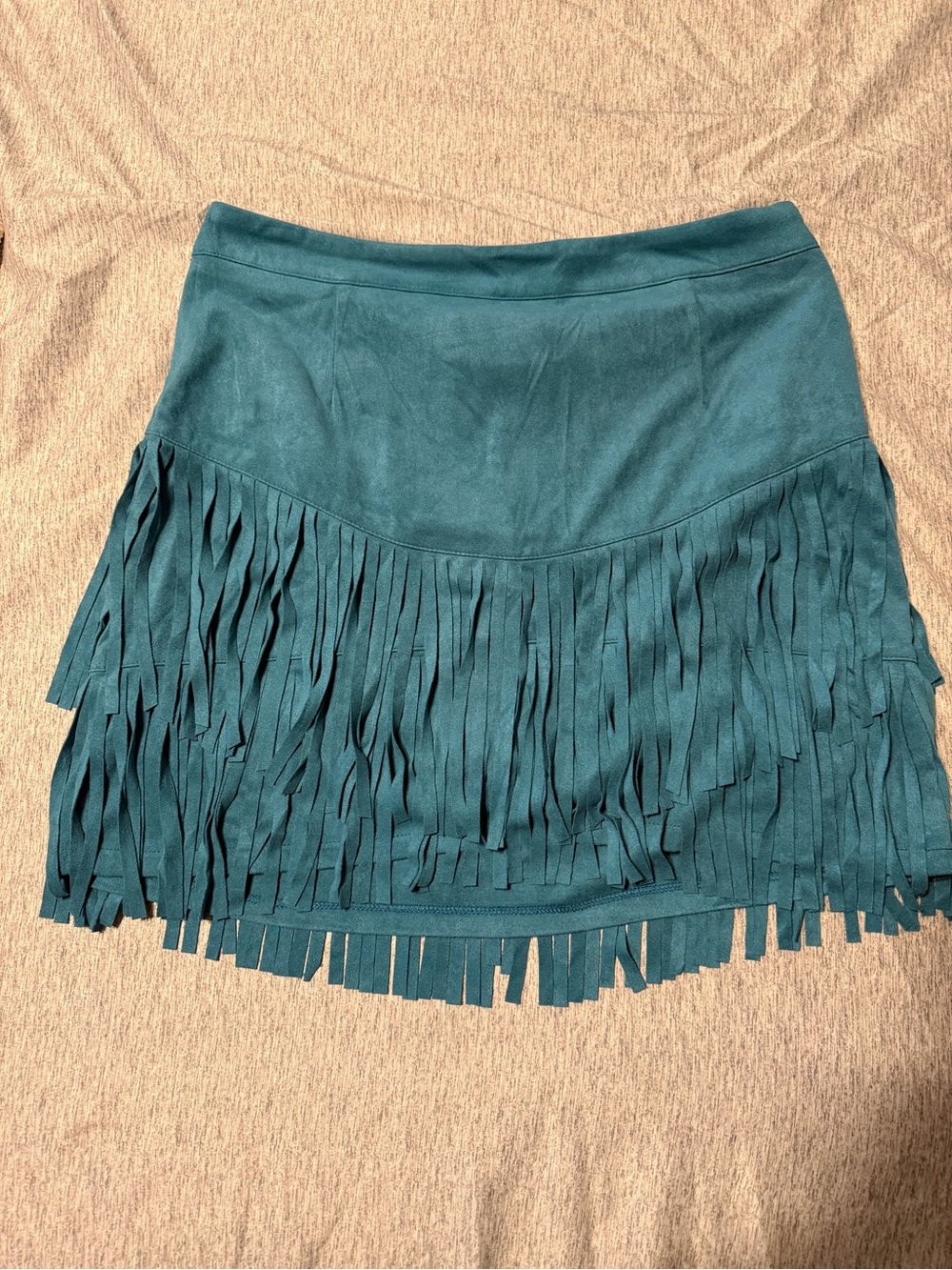 Sincerely Jules Teal Fringe Mini Skirt